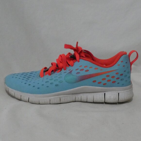 NIKE | 6.5Y | Nike Free 5.0 Turquoise Blue & Neon Orange Sneakers - Gym - Shoe - Picture 9 of 14